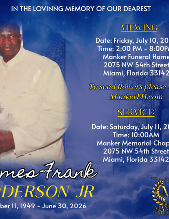 James Frank Anderson Obituary